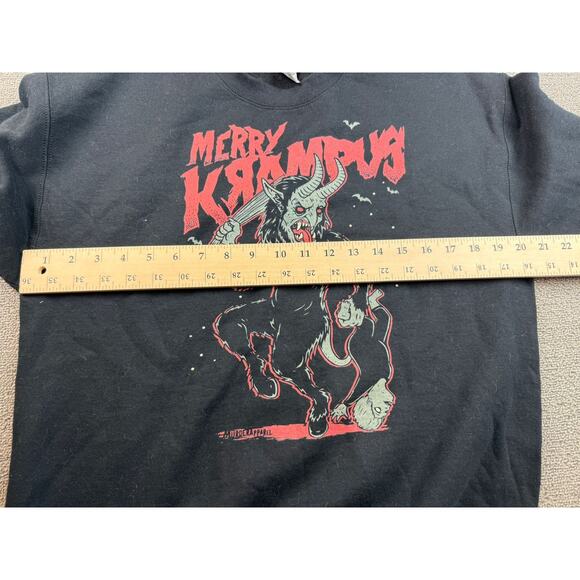 Merry Krampus Gildan Men's Medium Black Heavy Blend‎ Crewneck Sweatshirt - Picture 6 of 8